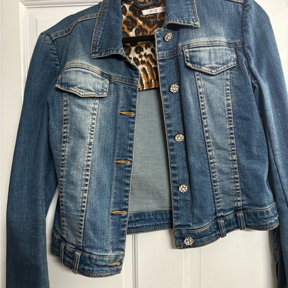Cache Blue Denim Jacket with Jewels 6‎ - Picture 2 of 12